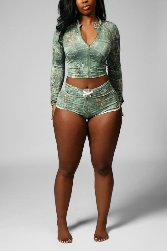 CAMO RINGER SHORTS