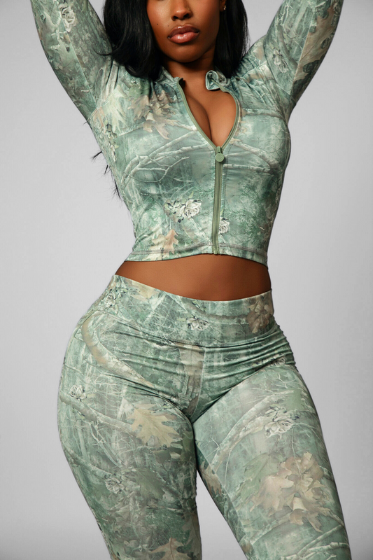 CAMO SCULPT ZIP-UP JACKET